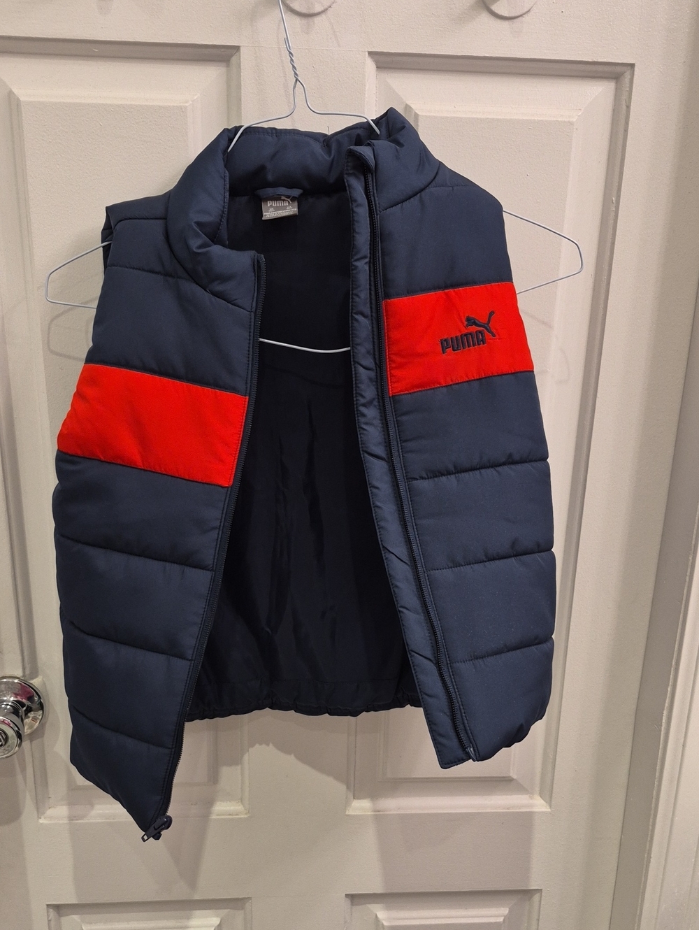 Puma Navy and Red Quilted Puffer Vest for Kids